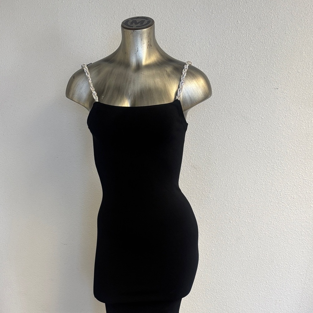 Alice + Olivia Elegant Black Women's Top with Braided Rhinestone Straps Size XS